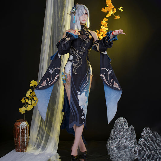 Genshin Impact 4.4 ShenHe Frostflower Dew Cosplay Costume