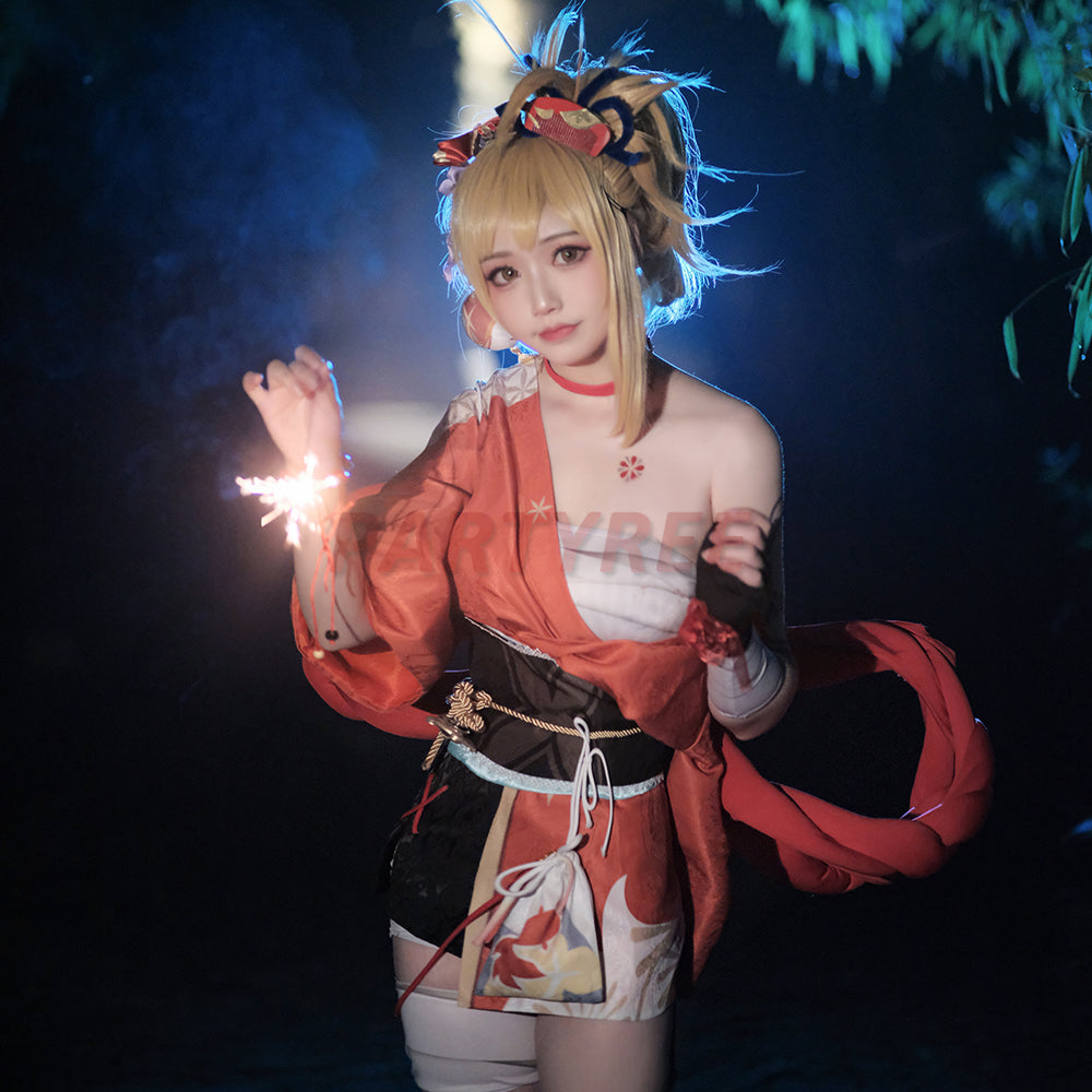 Genshin Impact Yoimiya Cosplay Costumes