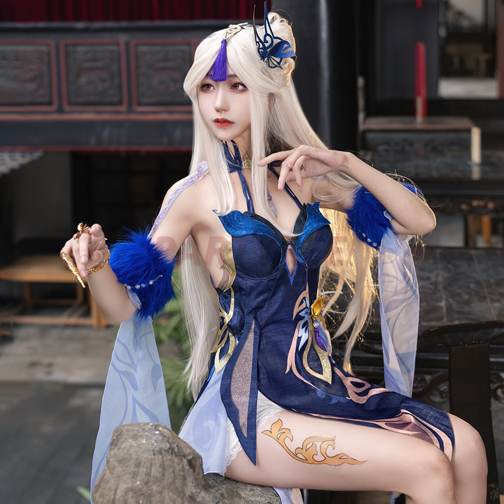 Genshin Impact Ningguang Orchid's Evening Gown Cosplay Costumes